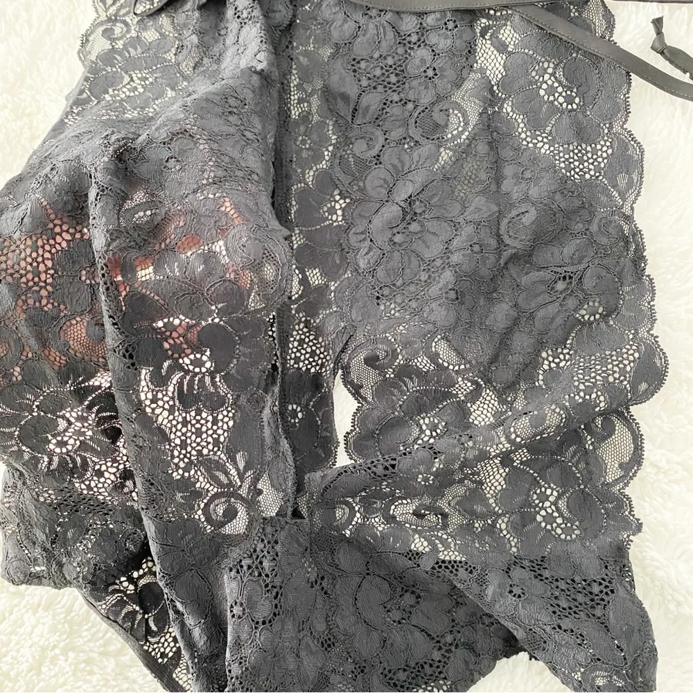 Anthropologie We Are HAH Hot as hell Black Lace Keyhole Bodysuit Size Small NWT - Picture 5 of 6
